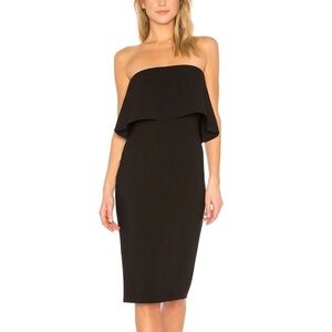 Likely black strapless midi dress 013
